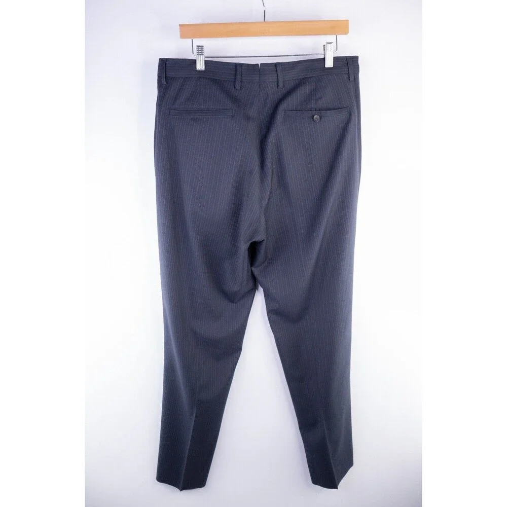 Banana Republic 2-Pcs Stripped Blue Classic Wool Suit Jacket Sz 42R Pants 36X30